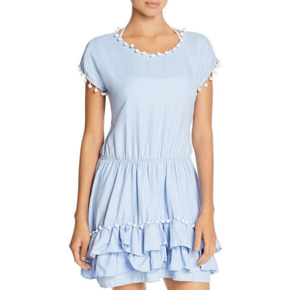 Peixoto Nissi pom-pom mini beachwear dress swim cover-up M - Picture 2 of 14